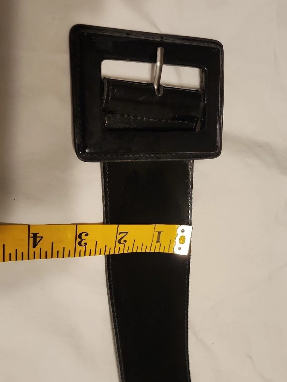 Black Patent Waist Belt for Women